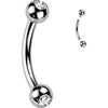 Titanium Eyebrow Piercing Ball Silver Internally Threaded