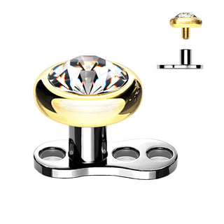 Titanium Dermal Anchor 2mm rise 3 holes zirconia flat top Internally Threaded