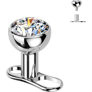 Titanium top 2 hole bezel set cubic zirconia Internally Threaded