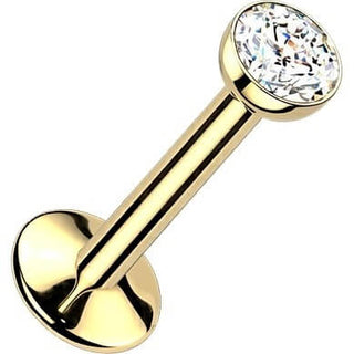 Titanium Labret zirconia bezel setting PVD coating Internally Threaded