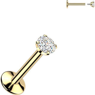 Titanium Labret zirconia prong setting PVD coating Internally Threaded