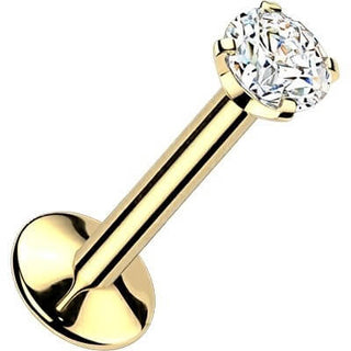 Titanium Labret zirconia prong setting PVD coating Internally Threaded