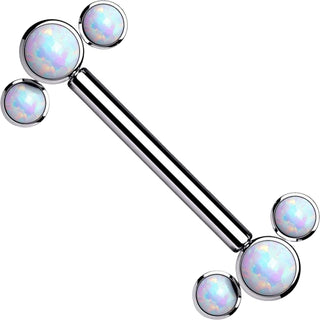 Titan Nippelpiercing 3 Opal Silber Innengewinde