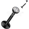 Titanium Labret Zirconia Silver Internally Threaded