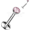 Titanium Labret Zirconia Silver Internally Threaded