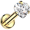 Titanium Labret heart zirconia Internally Threaded