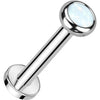 Titanium Labret Zirconia Opal Internally Threaded
