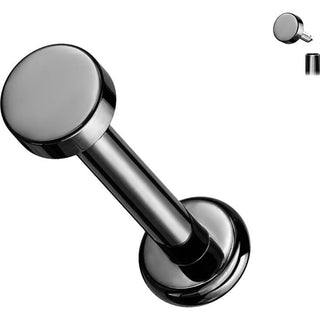 Titanium Labret Flat Round Internally Threaded