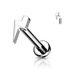Titanium Labret Lightning Bolt Flat Internally Threaded