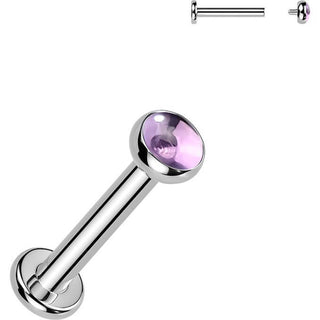 Titanium Labret natural stone Internally Threaded