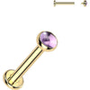 Titanium Labret natural stone Internally Threaded