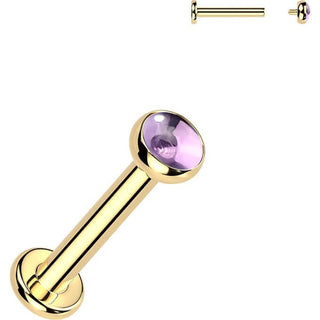 Titanium Labret natural stone Internally Threaded