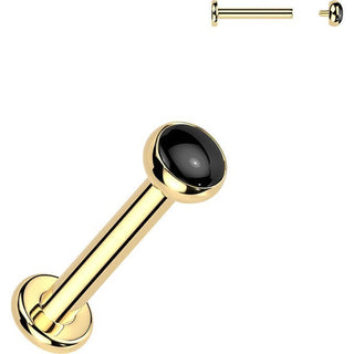 Titanium Labret natural stone Internally Threaded