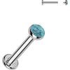 Titanium Labret natural stone Internally Threaded