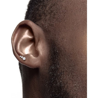 Titanium Labret 3 Zirconia Flat Silver Internally Threaded