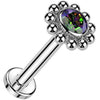 Titanium Labret beaded ball zirconia Internally Threaded