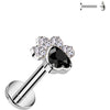 Titanium Labret paw zirconia Internally Threaded