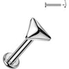 Titanium Labret triangle Internally Threaded