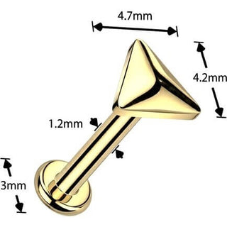Titanium Labret triangle Internally Threaded