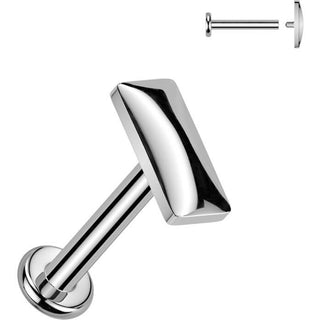 Titanium Labret rectangle Internally Threaded