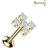 Titanium Labret squares zirconia Internally Threaded