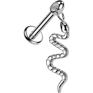 Titanium Labret snake dangle Internally Threaded