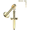 Titanium Labret dagger dangle Internally Threaded