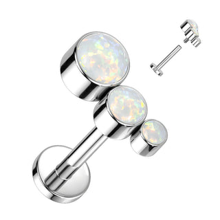 Titan Labret 3 Opal Silber Innengewinde