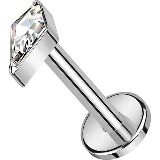 Titanium Labret Diamant Form Zirconia Internally Threaded