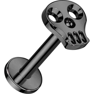 Titanium Labret Skull Internally Threaded