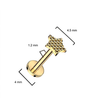 Titanium Labret Star Internally Threaded