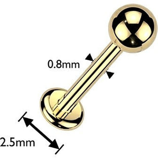 Titanium Labret ball Internally Threaded