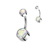 Titanium Belly Button Piercing Zirconia Round Internally Threaded