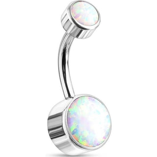 Titan Bauchnabelpiercing Opal Rund Silber Innengewinde