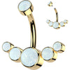 Titanium Belly Button Piercing 5 Opal Silver Internally Threaded
