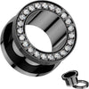 Titanium Tunnel cnc set cubic zirconia rim Internally Threaded