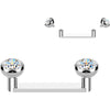 Titanium Surface Barbell zirconia bezel setting Internally Threaded