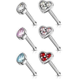 Nose Stud Set Zirconia, 6  pieces