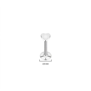 Labret Heart Internally Threaded, 4  pieces