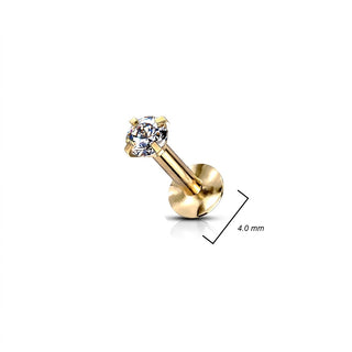 Labret Zirconia Round Internally Threaded, 4  pieces