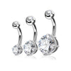 Belly Button Piercing Zirconia Round Gold, 3  pieces