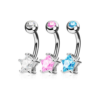 Belly Button Piercing Star Zirconia, 3  pieces