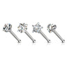 Nose Stud Set Zirconia Silver, 4  pieces