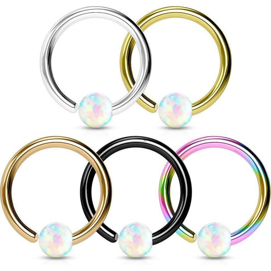 Ring Opal Ball Bendable, 5 pieces