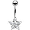 Belly Button Piercing Five Petal Crystal Flower Blossom