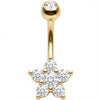 Belly Button Piercing Five Petal Crystal Flower Blossom