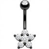 Belly Button Piercing Five Petal Crystal Flower Blossom