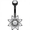 Belly Button Piercing Marquise Cut Crystal Flower