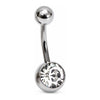 Titanium Belly Button Piercing Large Clear Zirconia