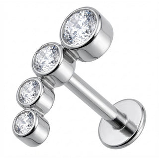 Titanium Labret Curved Four Crystal Arc